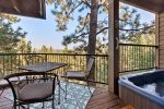 Private hot tub on deck w Pilot Butte views, main level